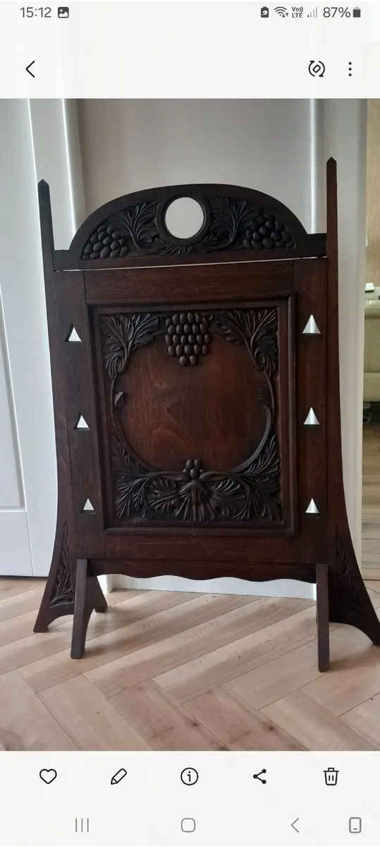 Amazing Arts and Crafts oak firescreen - Image 1