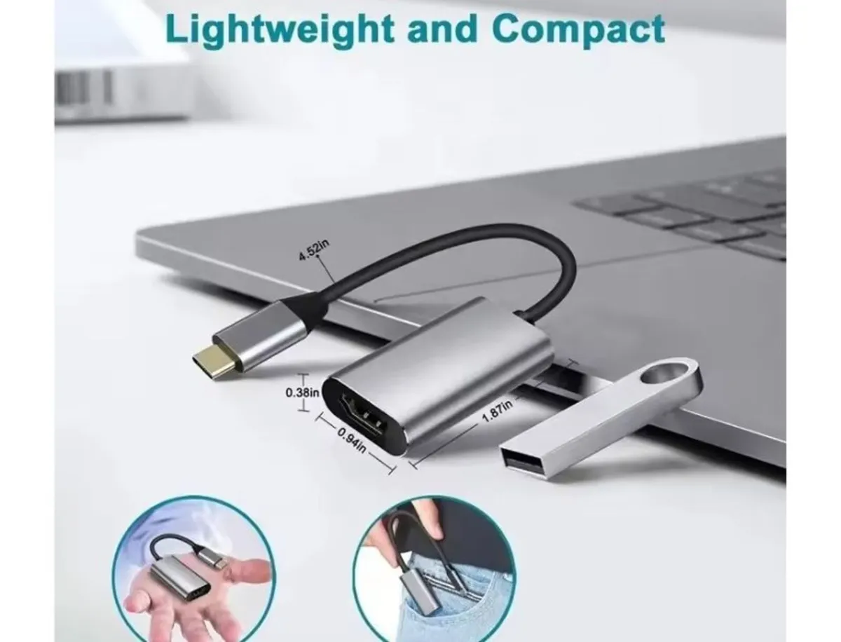 USB C to HDMI 4K Adapter Cable 20cm - Image 2