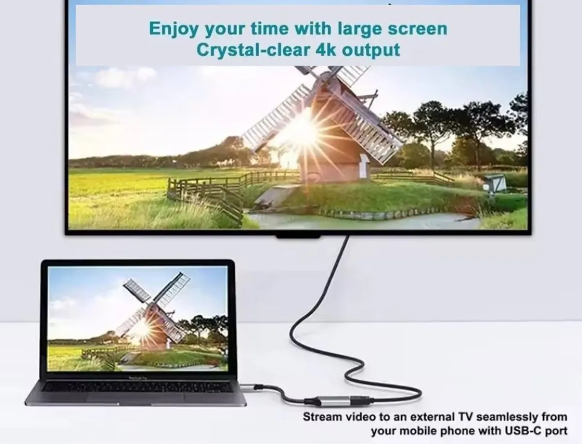 USB C to HDMI 4K Adapter Cable 20cm - Image 4