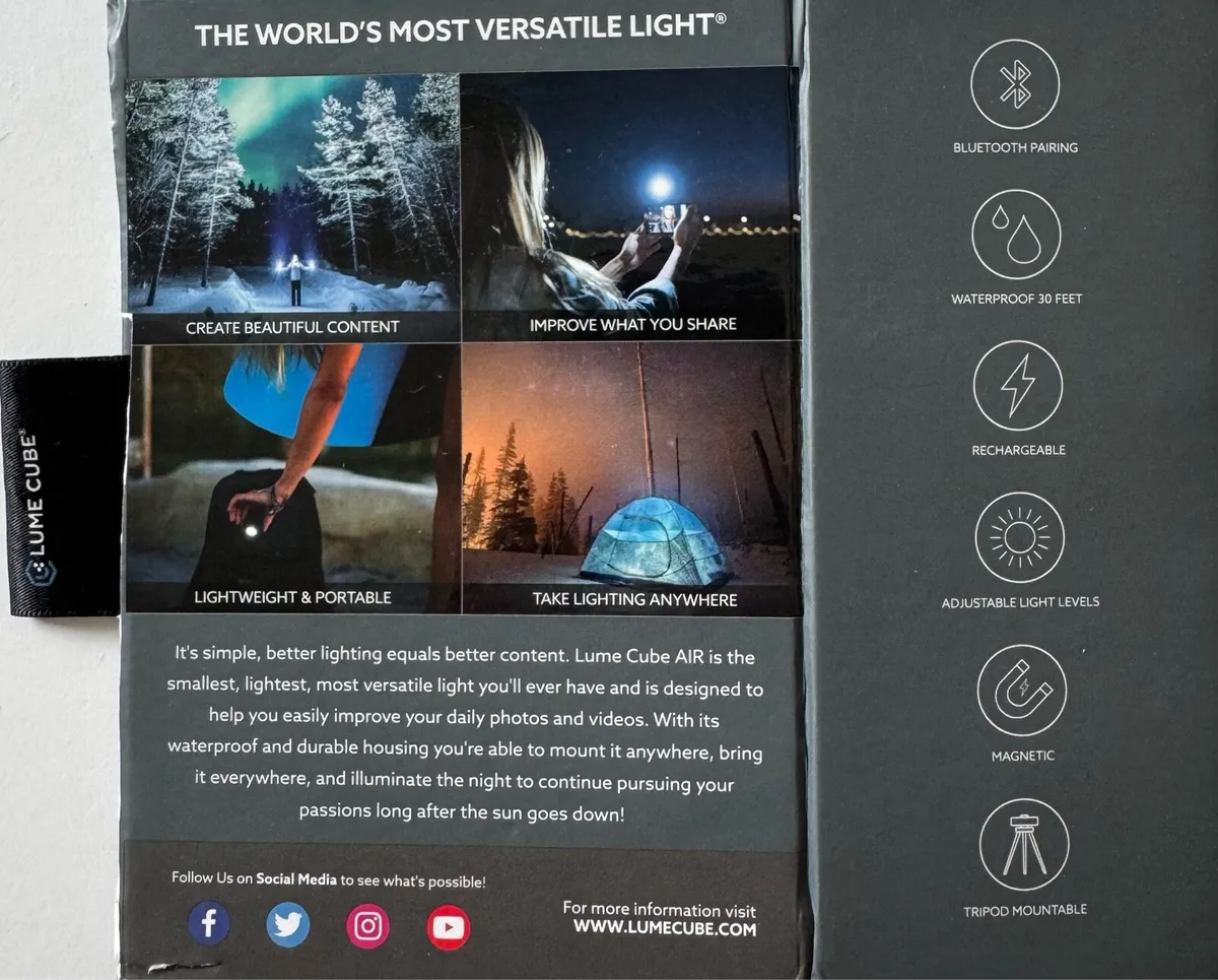 LUME CUBE AIR Portable Light Photo Bluetooth - Image 2