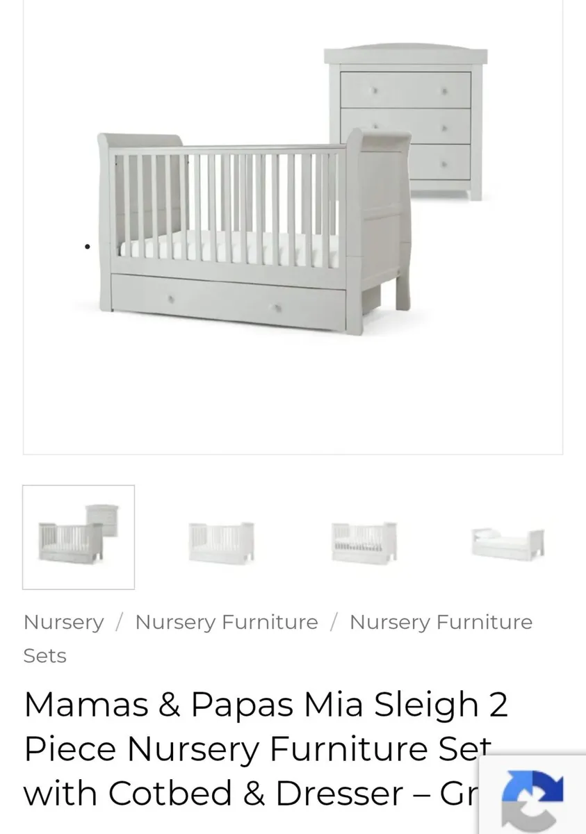 Mamas and Papas Cot, Changing Unit and Mattress - Image 2