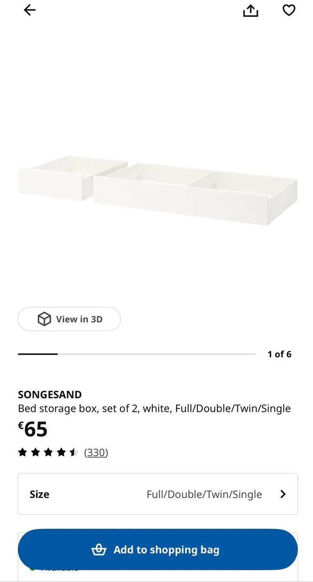 2 X IKEA SONGESAND Bed Storage box white total 4) - Image 1