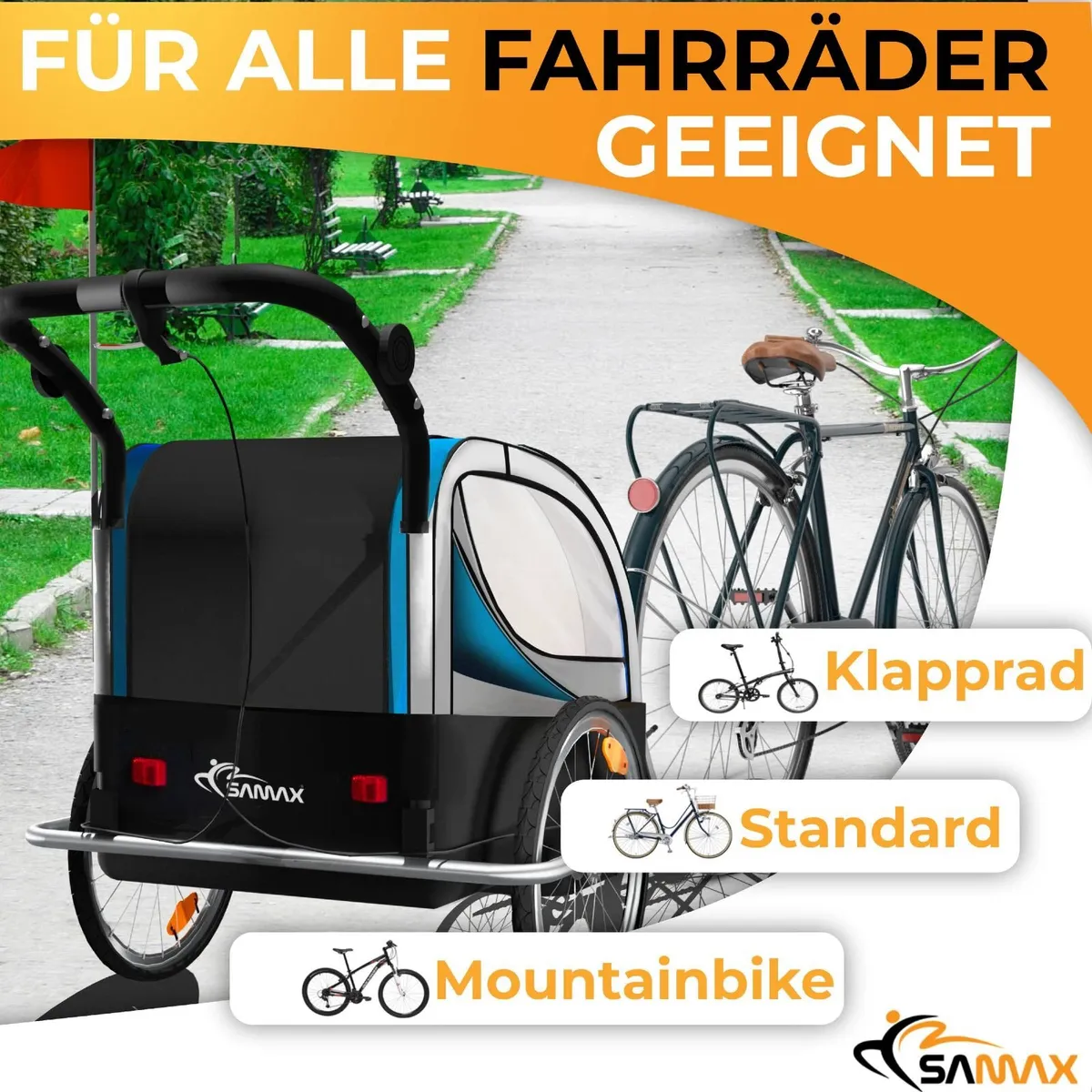 2-in-1 Child Bicycle Trailer & Jogger Stroller for - Image 2