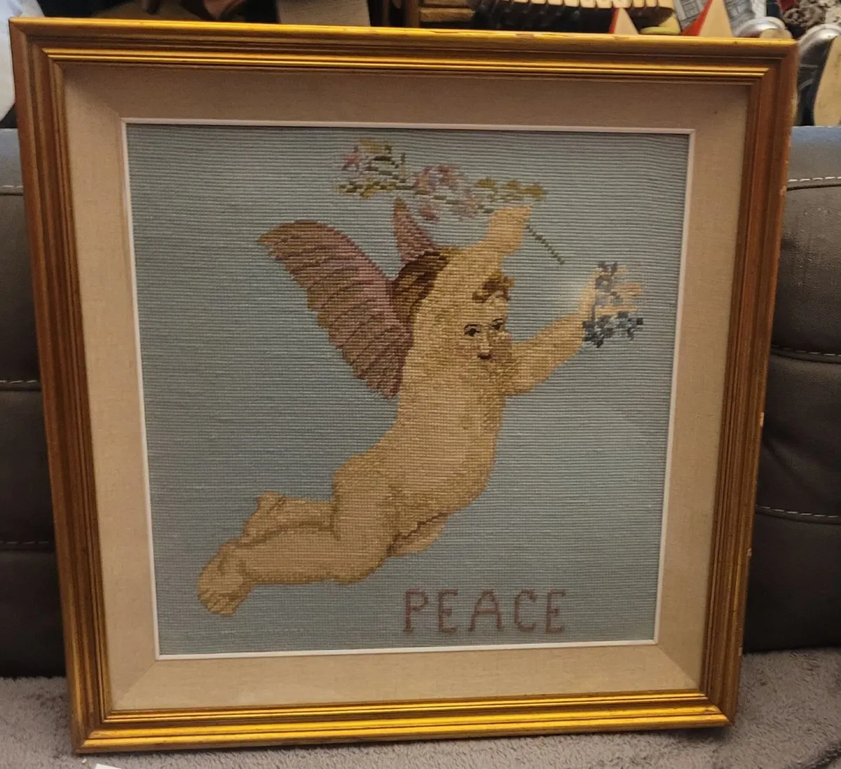 Antique Cross Stitch Picture - Image 1