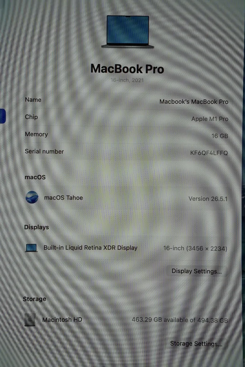 MacBook Pro 16" 2021 M1 Pro | 16GB | 512GB | 95% - Image 2