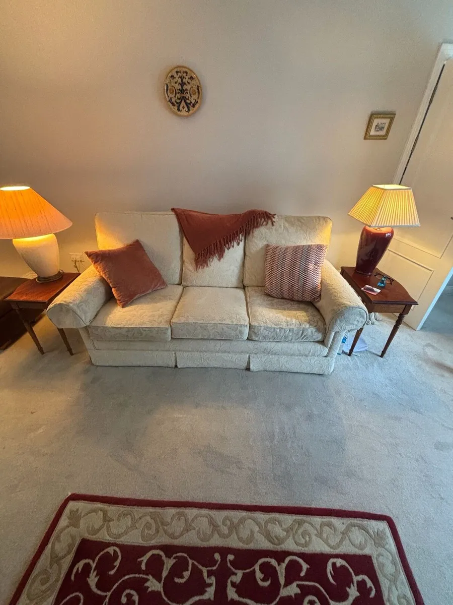 FREE FOR COLLECTION Cream Brocade Sofa - Image 1