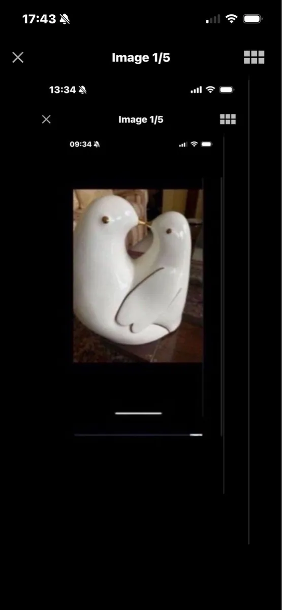 Ceramic lovebirds - Image 1