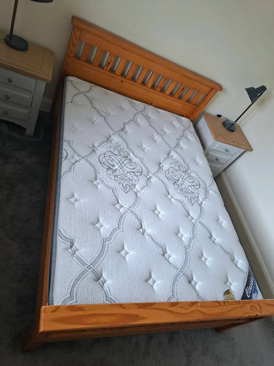 Timber Frame Double Bed with Mattress - Image 3