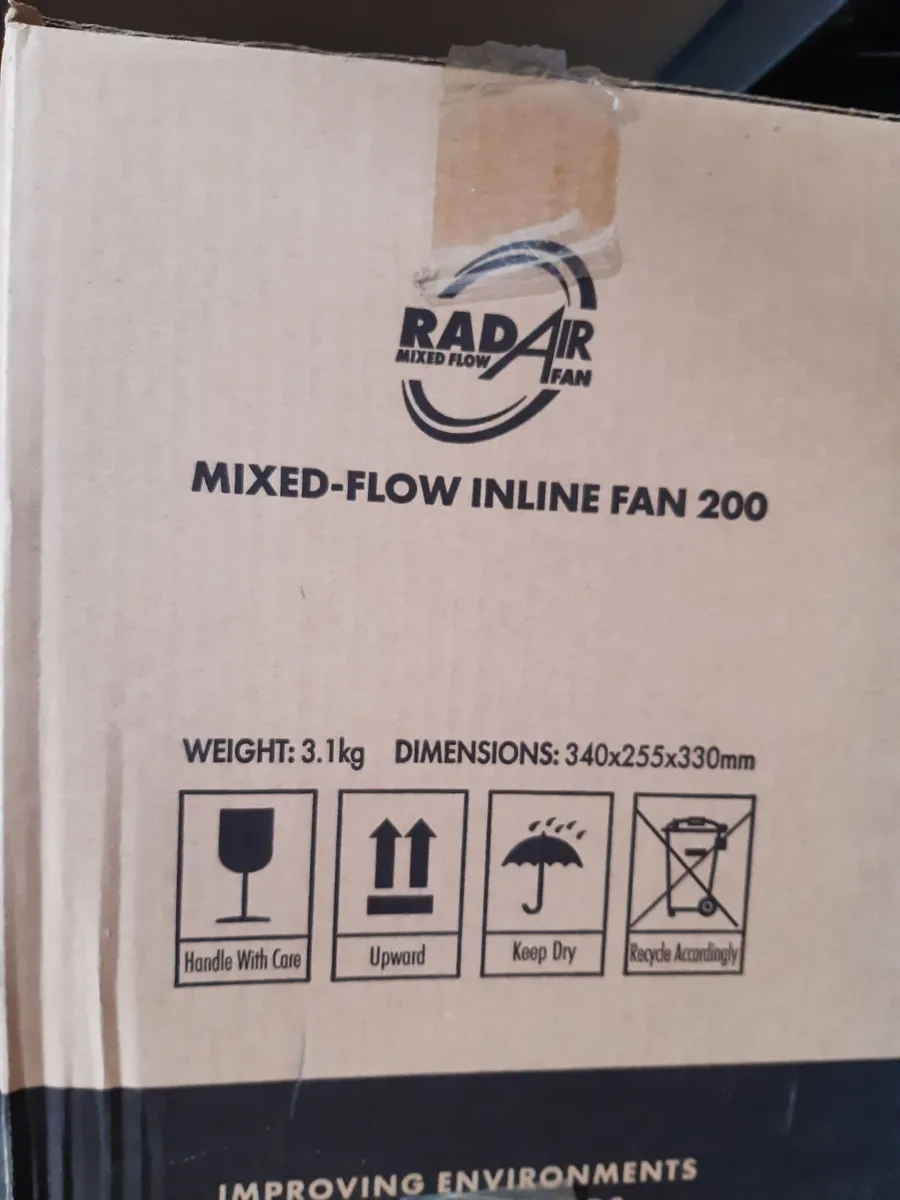 Radair Mixed Flow Inline Fan 200