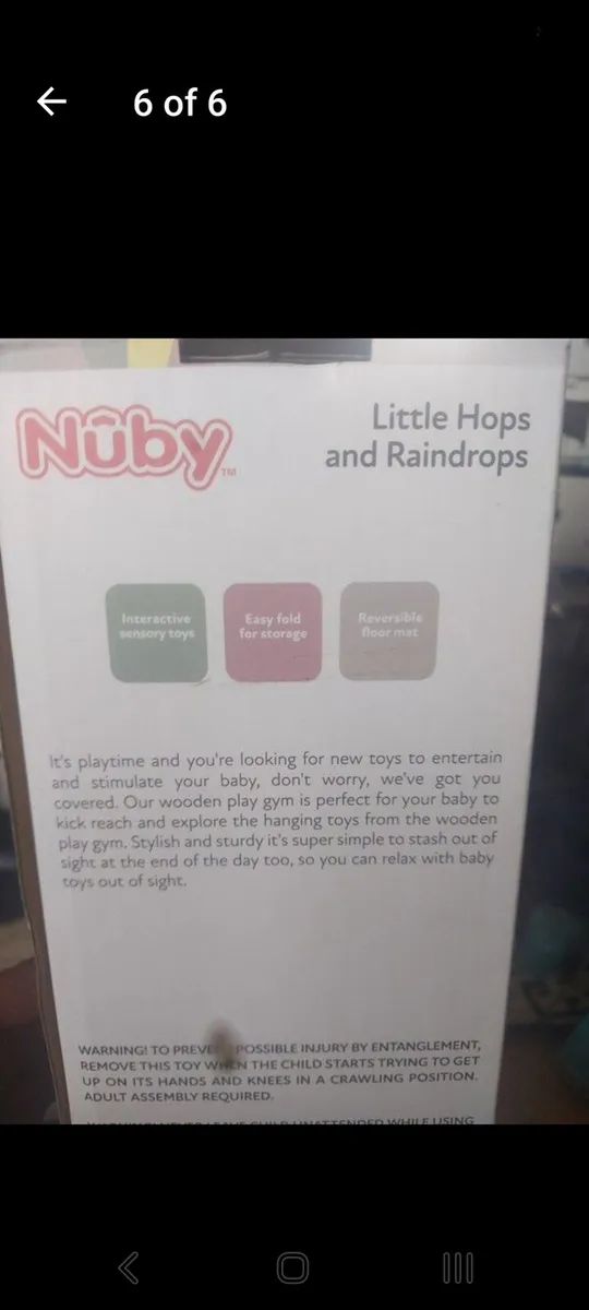 Nuby luttle hops and raindrops wooden playgym - Image 3