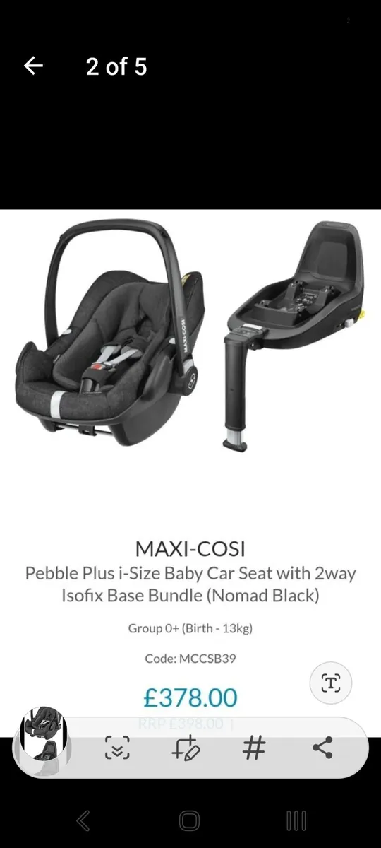 Maxi cosi 2way fix isofix and car seat - Image 1