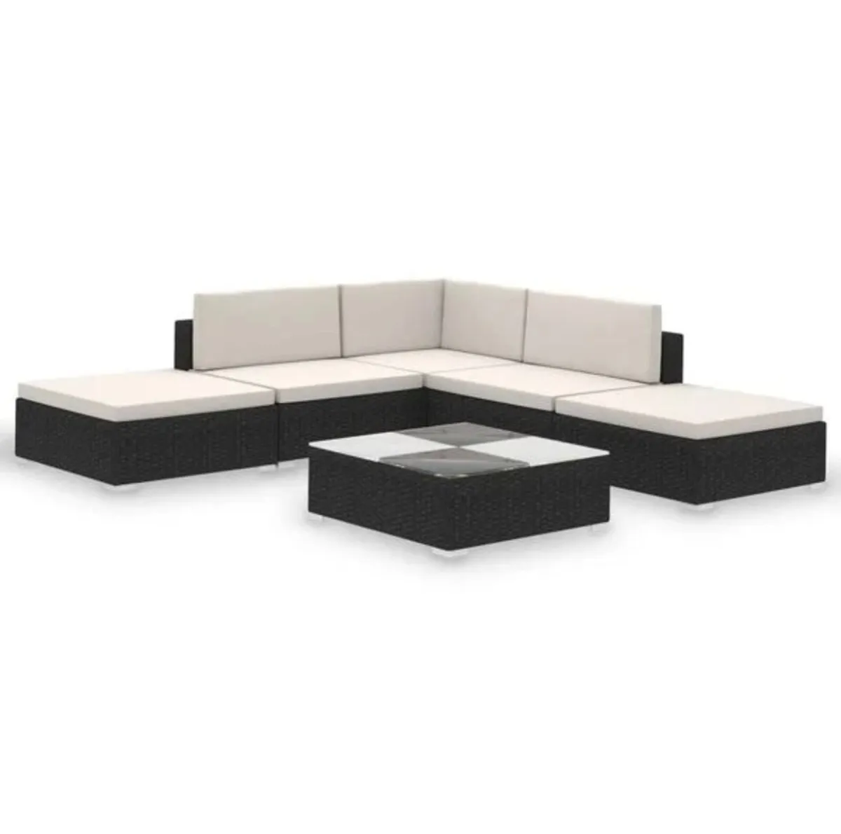 vidaXL Patio Furniture | Black | Poly Rattan - Image 4
