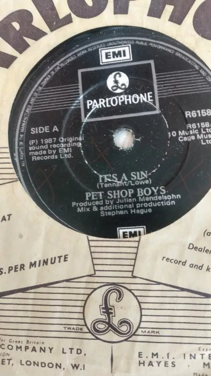 1987 pet shop boys 7 inch vinyl record - Image 2