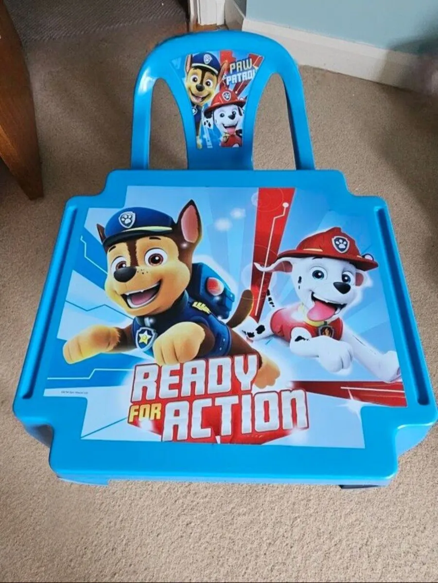 kids table and chair plastic paw patrol - Image 1