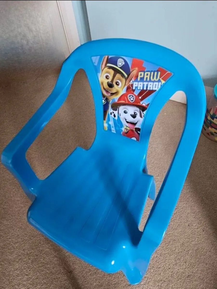 kids table and chair plastic paw patrol - Image 2
