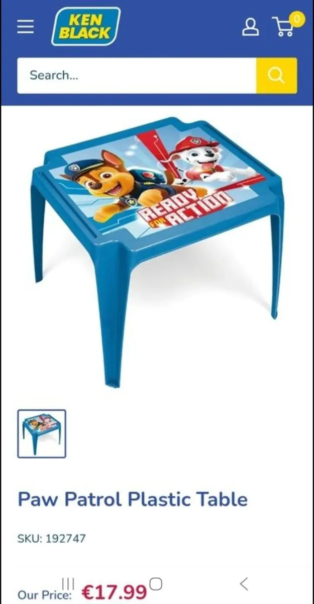 kids table and chair plastic paw patrol - Image 4