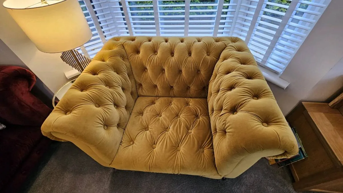 Lovely Darby Velvet Armchair - Mustard - Image 3