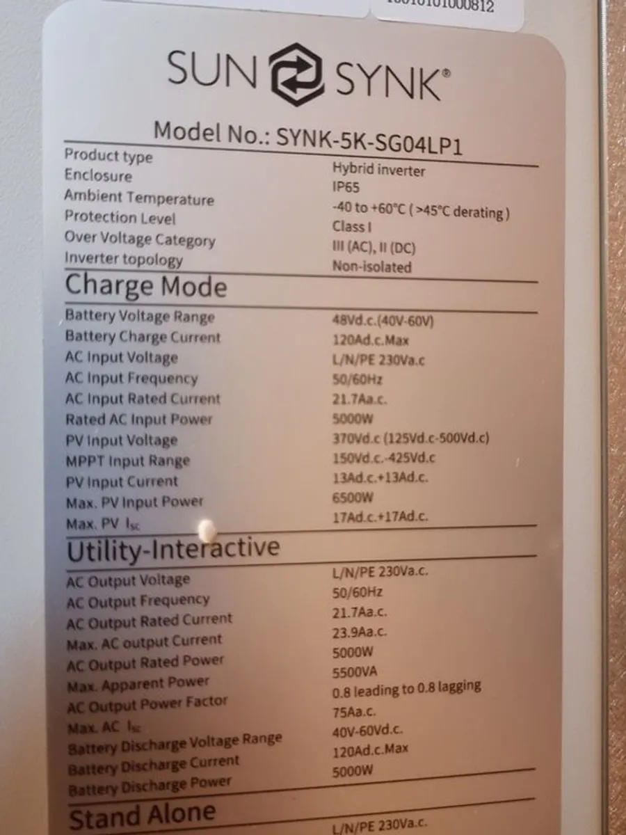 Solar Hybrid Inverter Sunsynk 5kw - Image 4