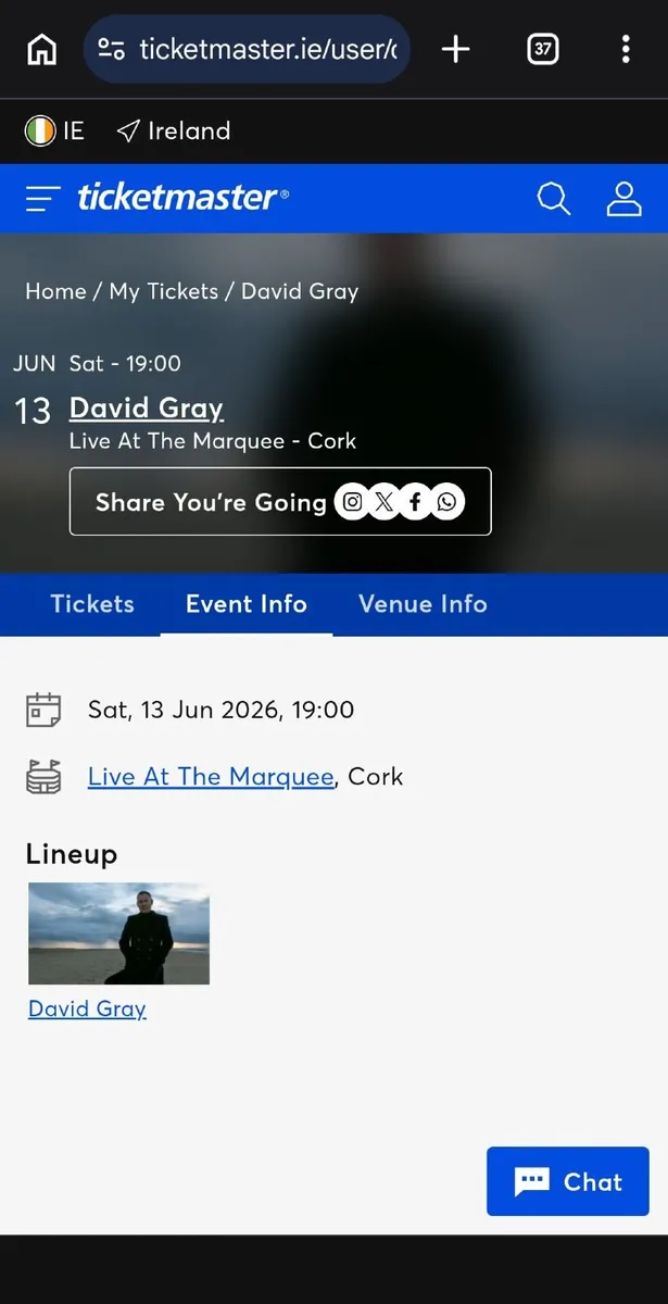2x David Gray tickets