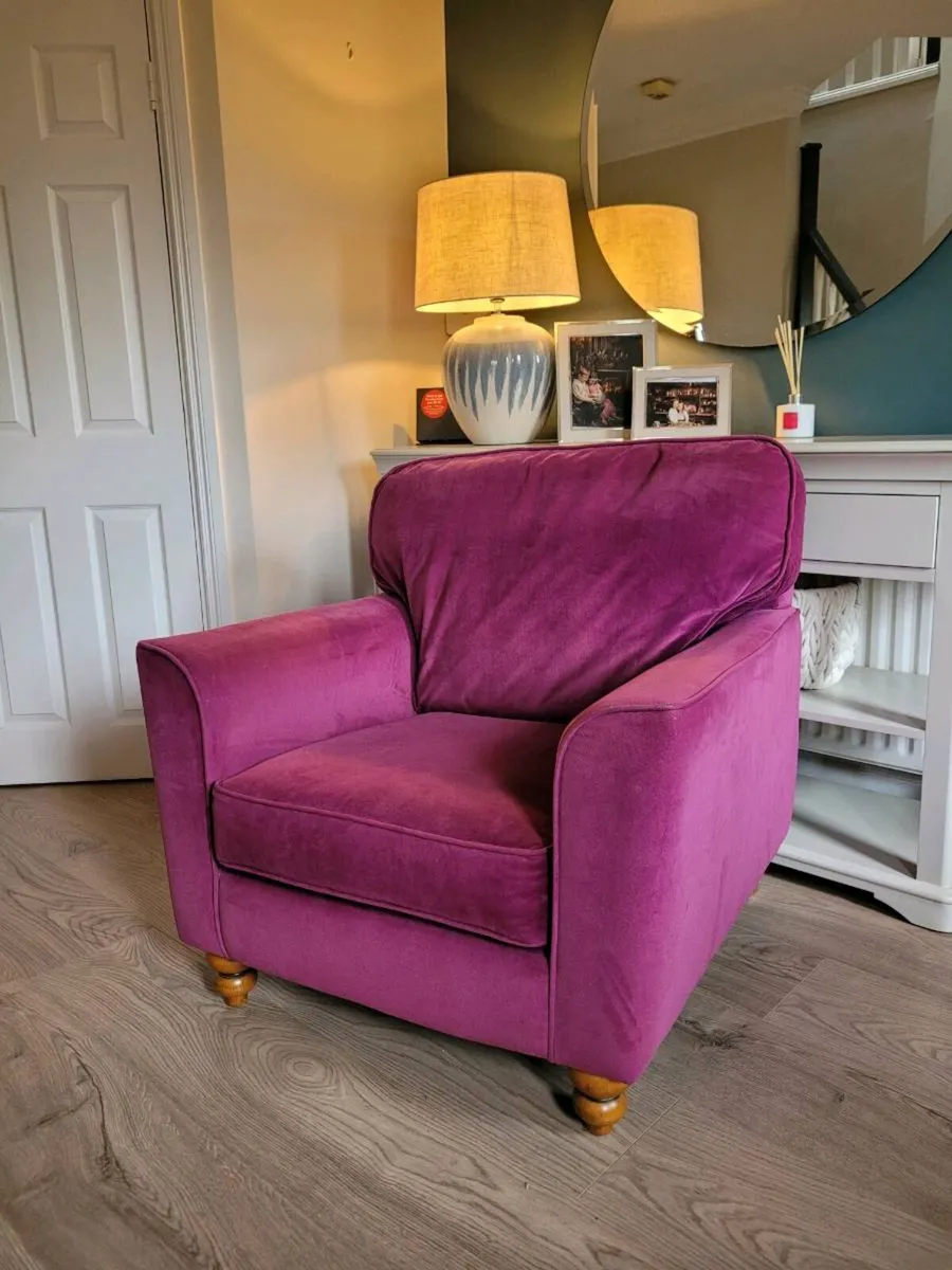 Pink Velvet Accent Occasion Chair - Image 1
