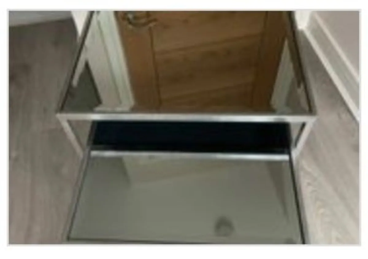 Mirror Glass nesting side tables (metal)