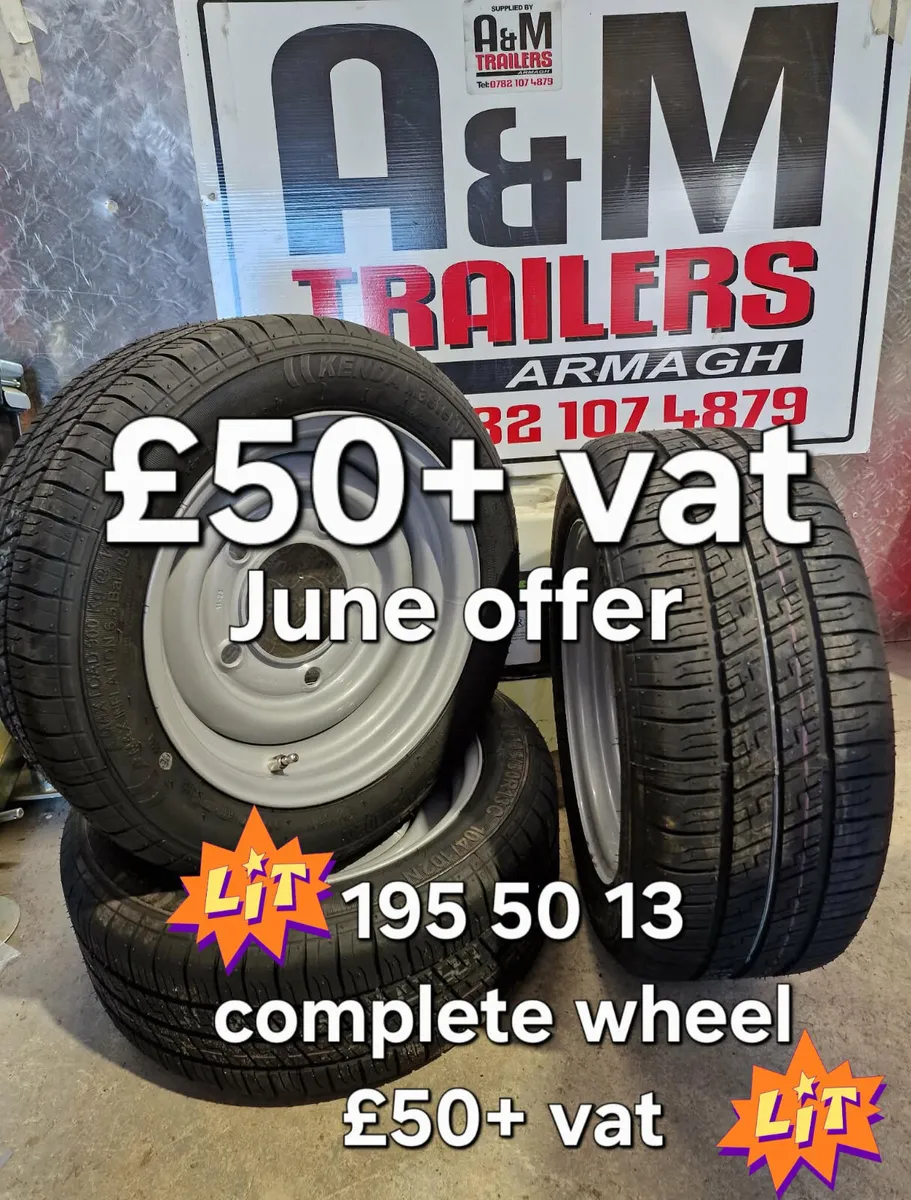 Trailer wheels 195 50 13 complete *June Deal - Image 1
