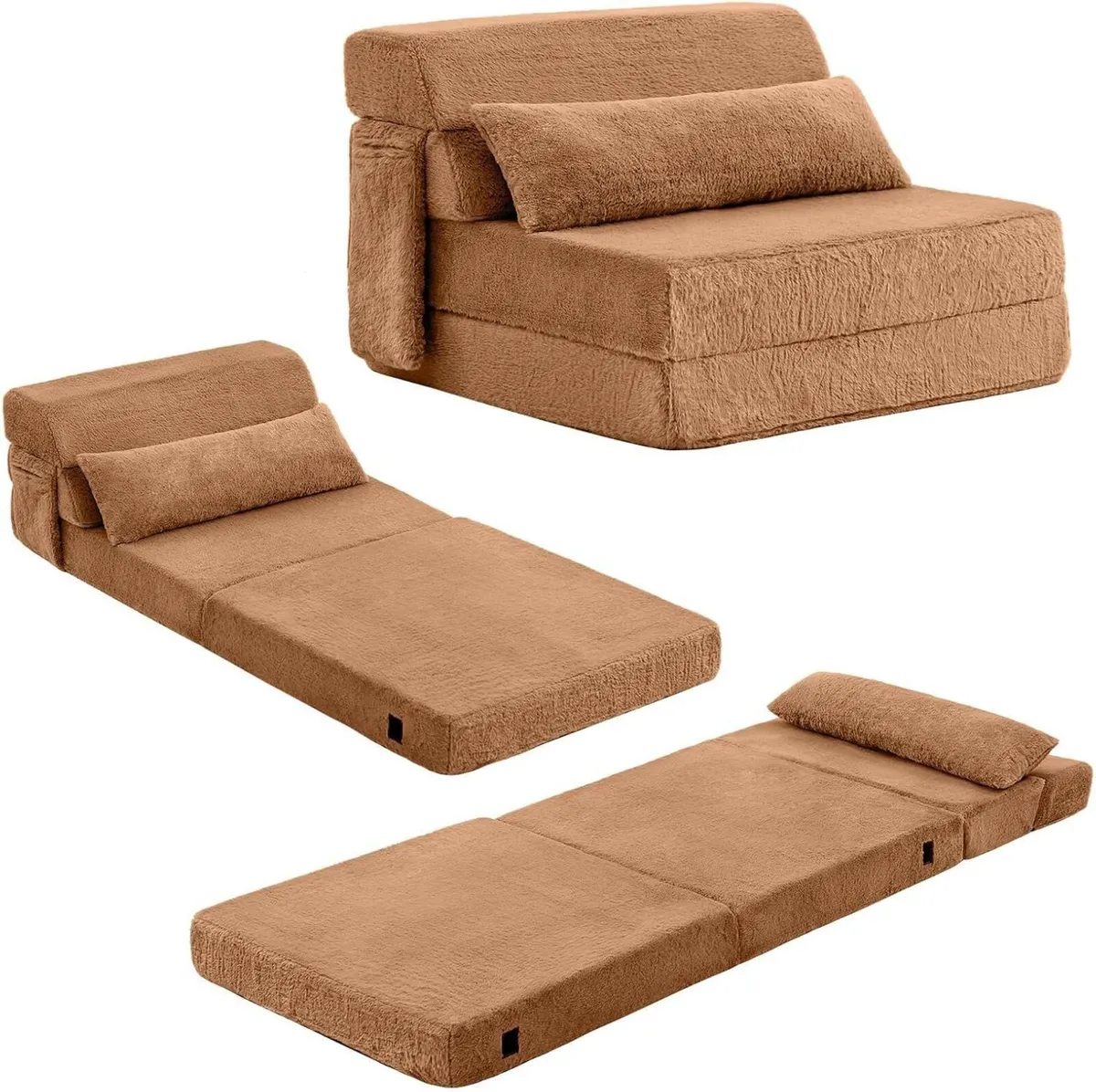 Folding Sofa Bed with Pillow 4-in-1 Floor Couch - Image 1