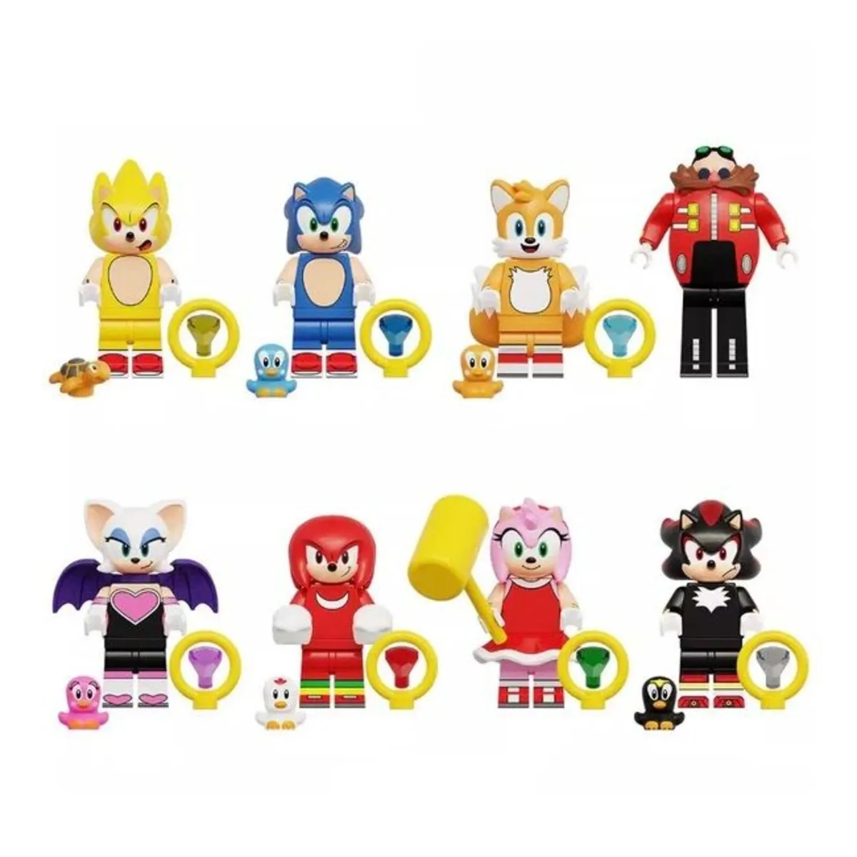 [8-Pack] Sonic the Hedgehog Minifigure Bundle