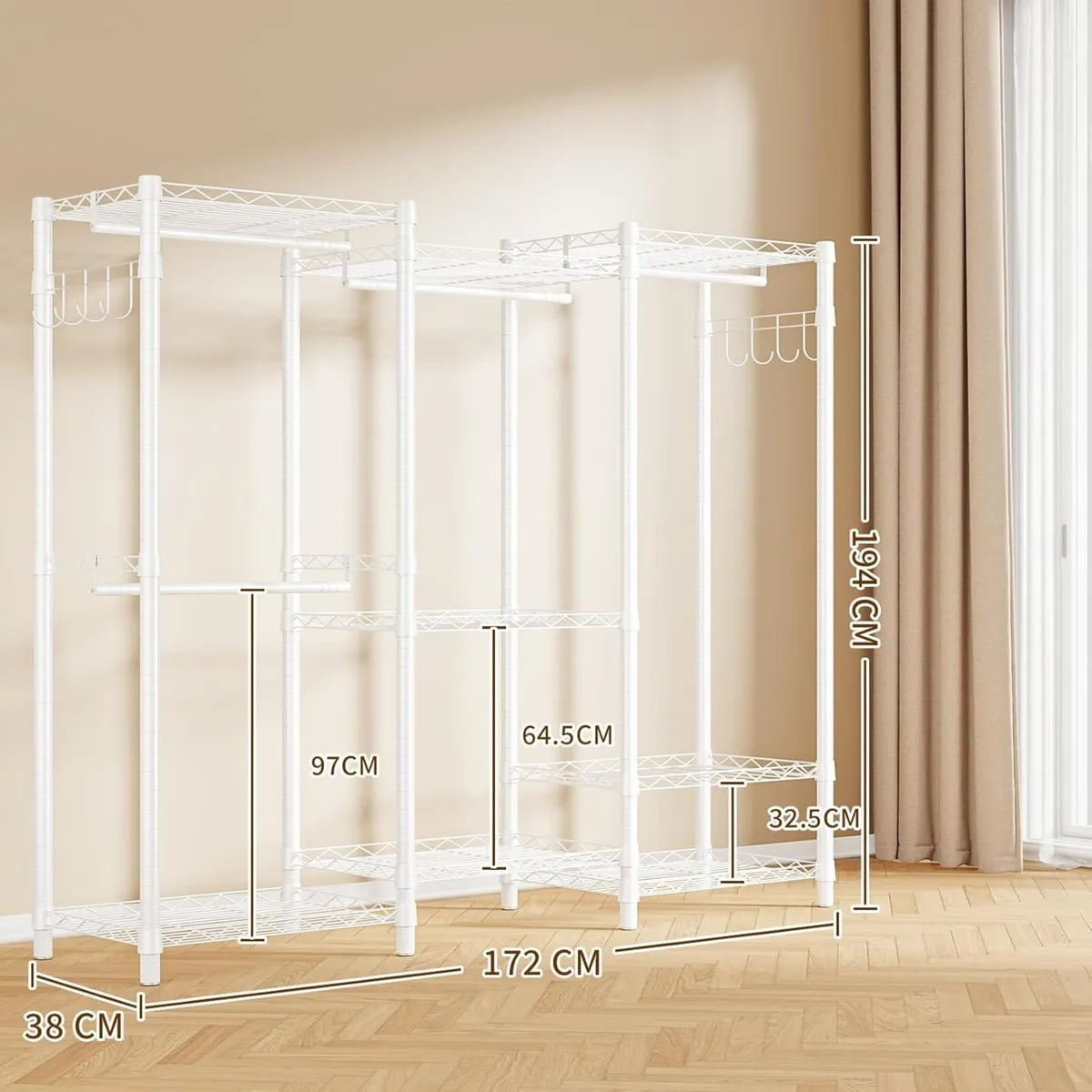 Clothes Rail for Bedroom 372kg Heavy Duty - Image 2
