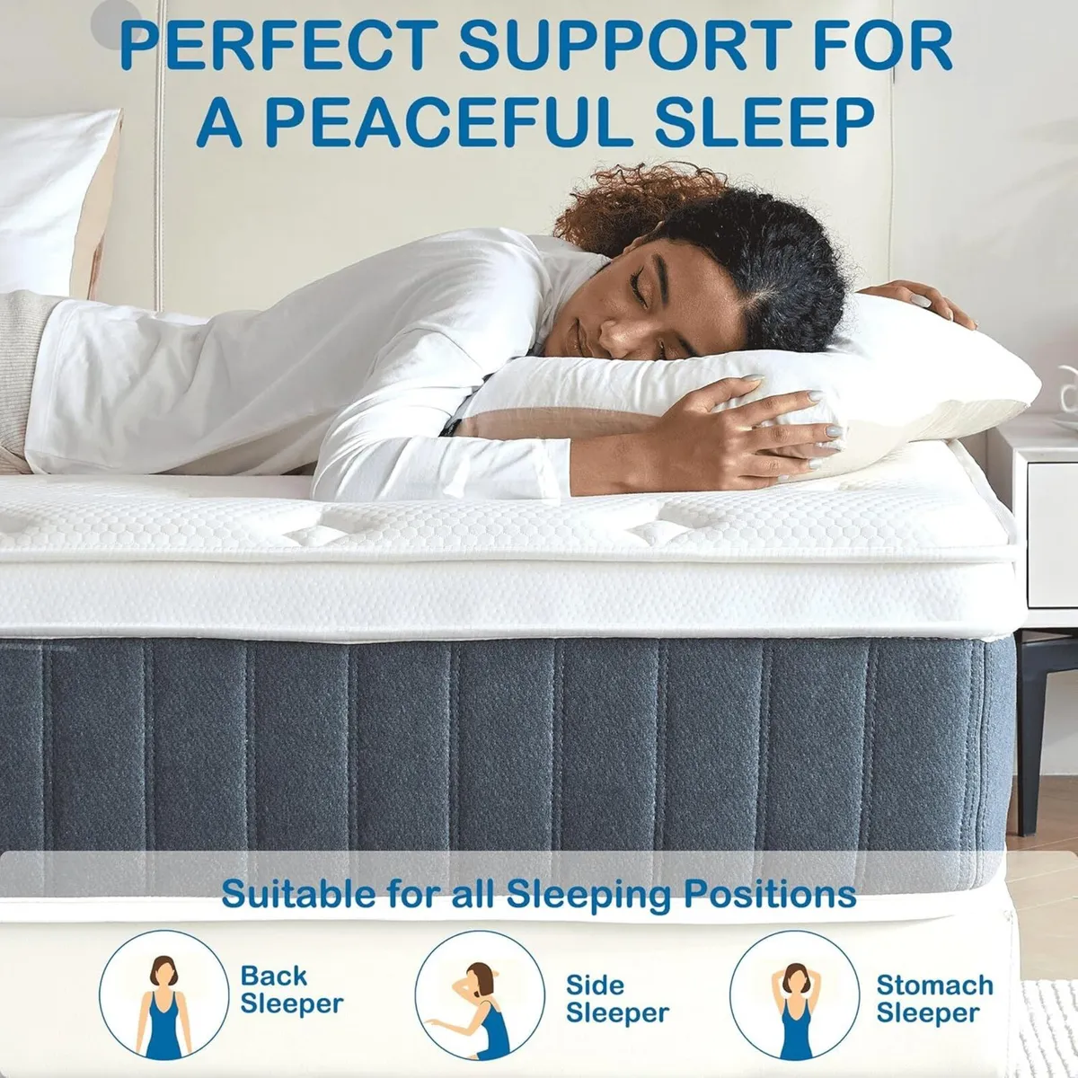 Single Mattress 3FT 12.2 Inch Innerspring Hybrid - Image 2