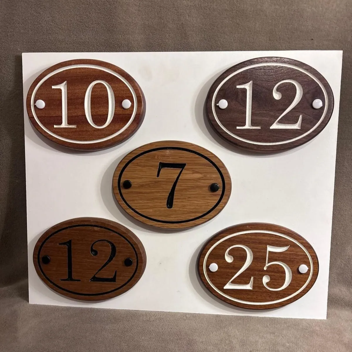 Custom hardwood house numbers & name signs - Image 1