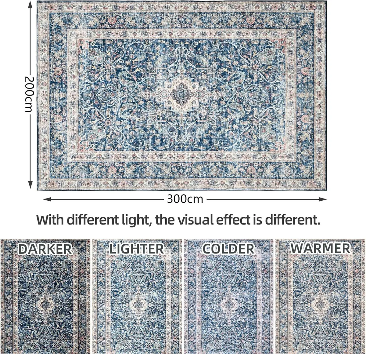 Large Rugs for Living Room 200x300cm Vintage - Image 2