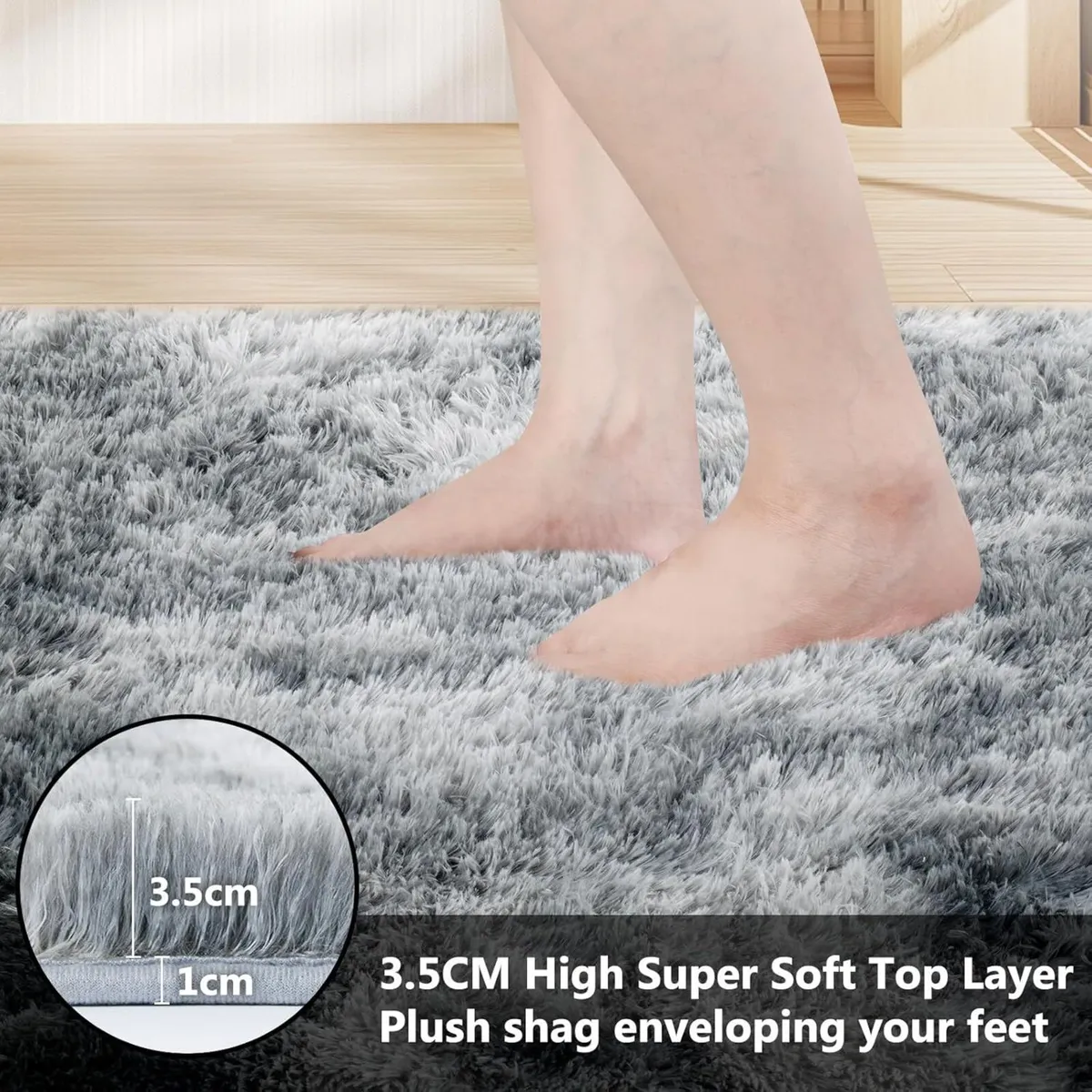 Rugs Living Room 240 x 340 cm Grey Area Rug Anti - Image 3
