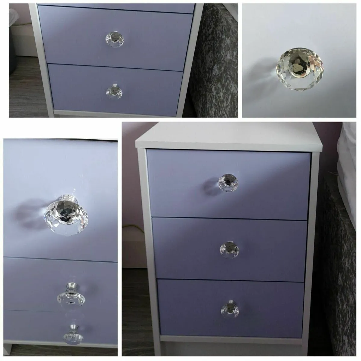 18 x  Glass Diamond Door Knobs- POST - Image 1