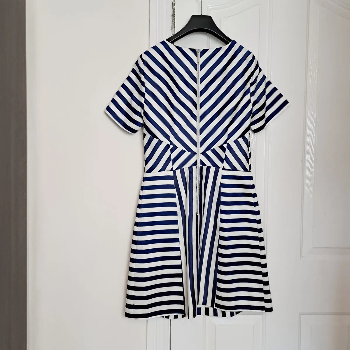 Oasis Navy White Nautical Stripe Mini Dress 8UK - Image 3