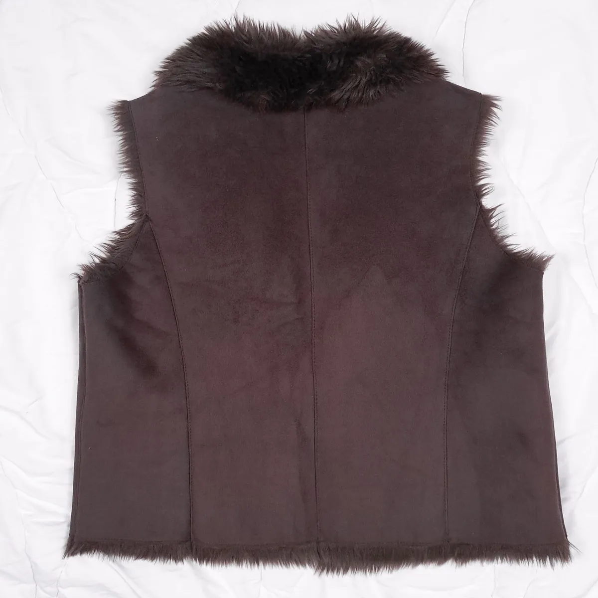 Valerie Stevens Brown Suede Gilet Size L/XL - Image 2