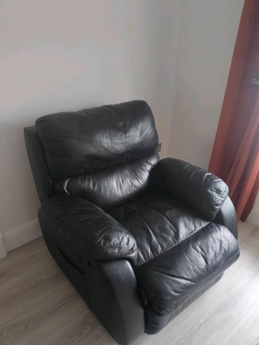 FREE Real Leather couch and recliner armchair - Image 2