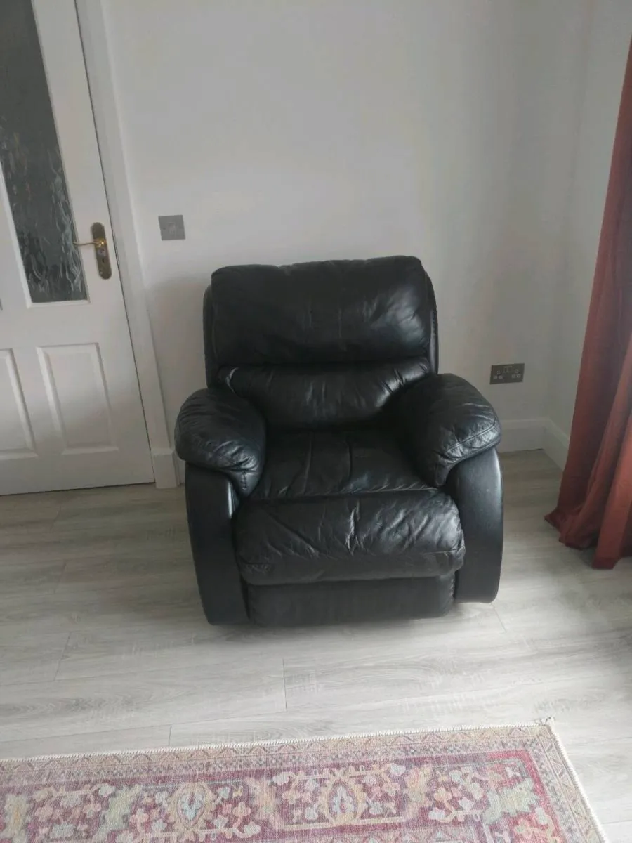 FREE Real Leather couch and recliner armchair - Image 3