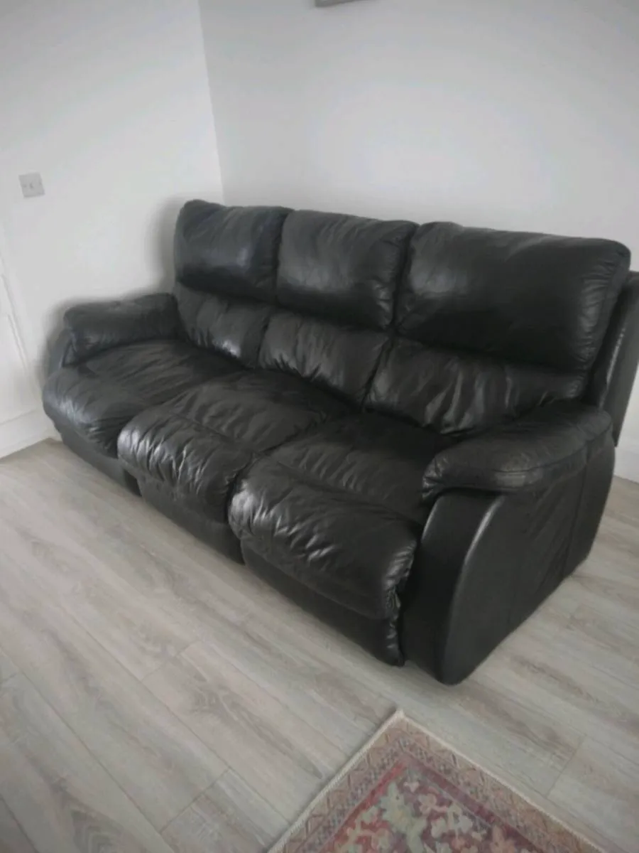 FREE Real Leather couch and recliner armchair - Image 1