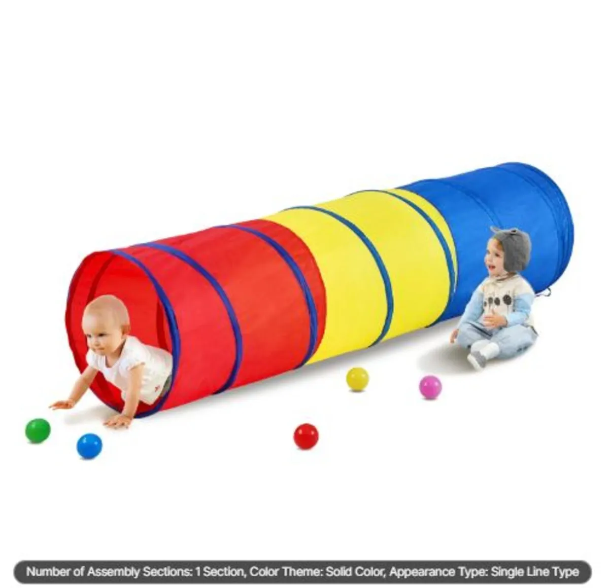 Kids Play Tunnel Tent for Toddlers, Colorful Pop - Image 1