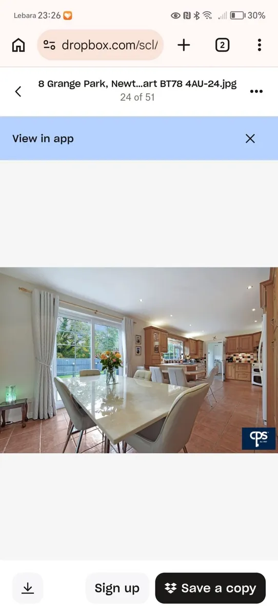 Dining table and four chairs. - Image 1