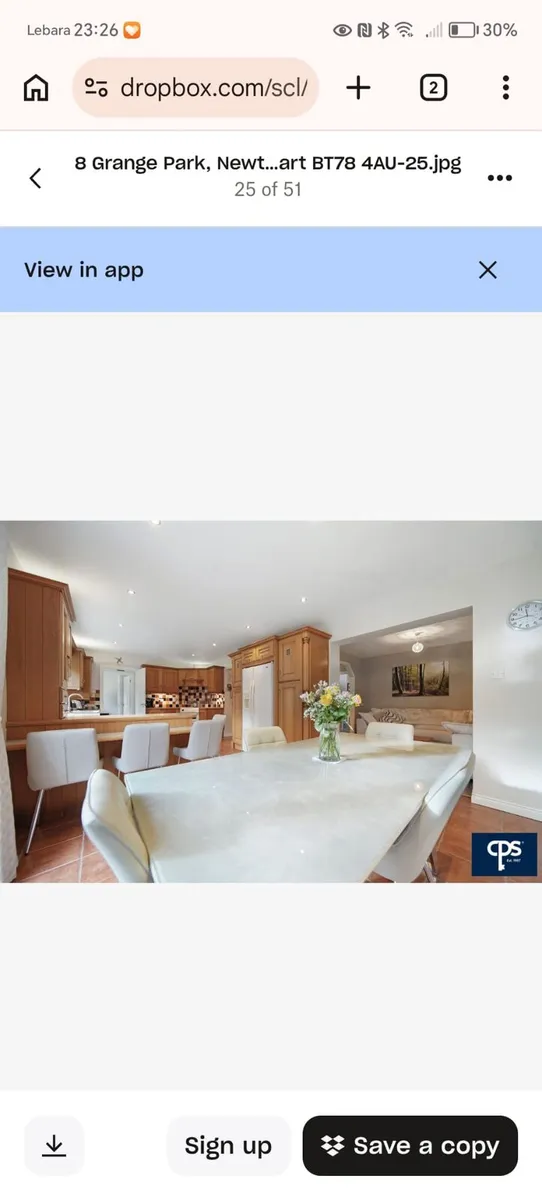 Dining table and four chairs. - Image 2