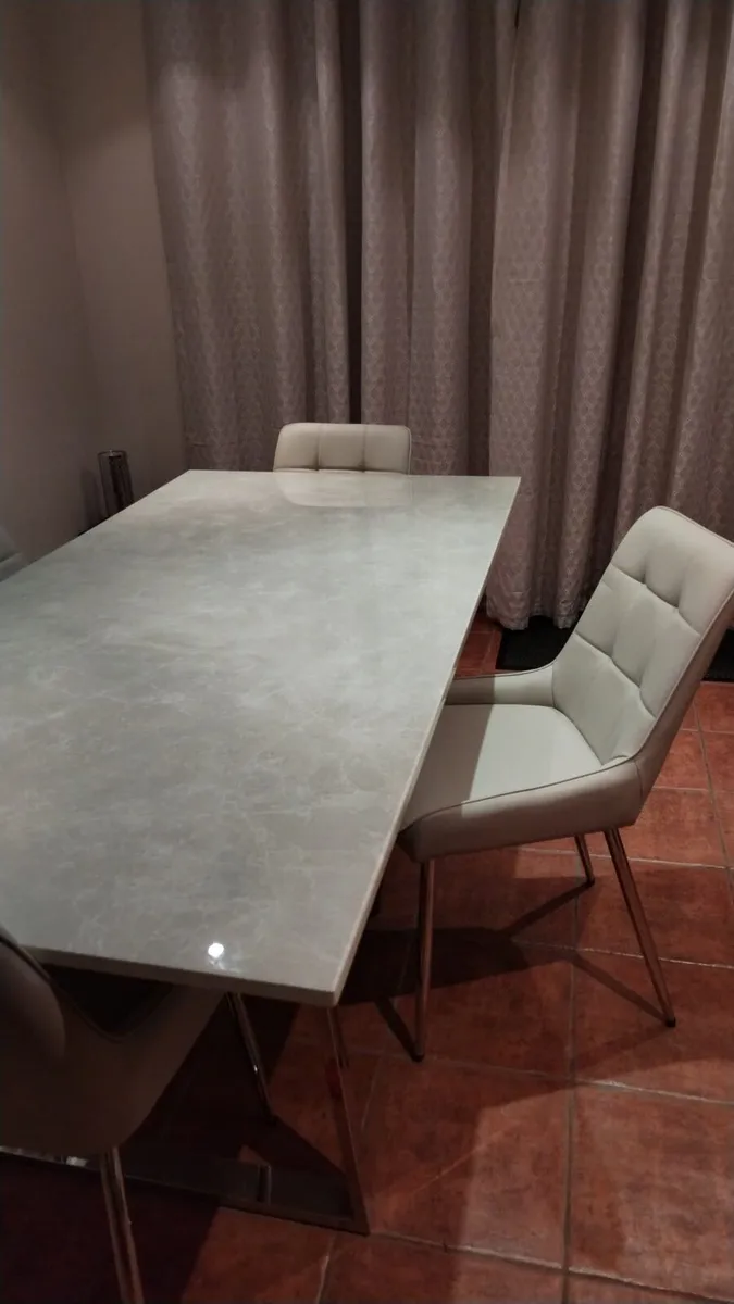 Dining table and four chairs. - Image 3