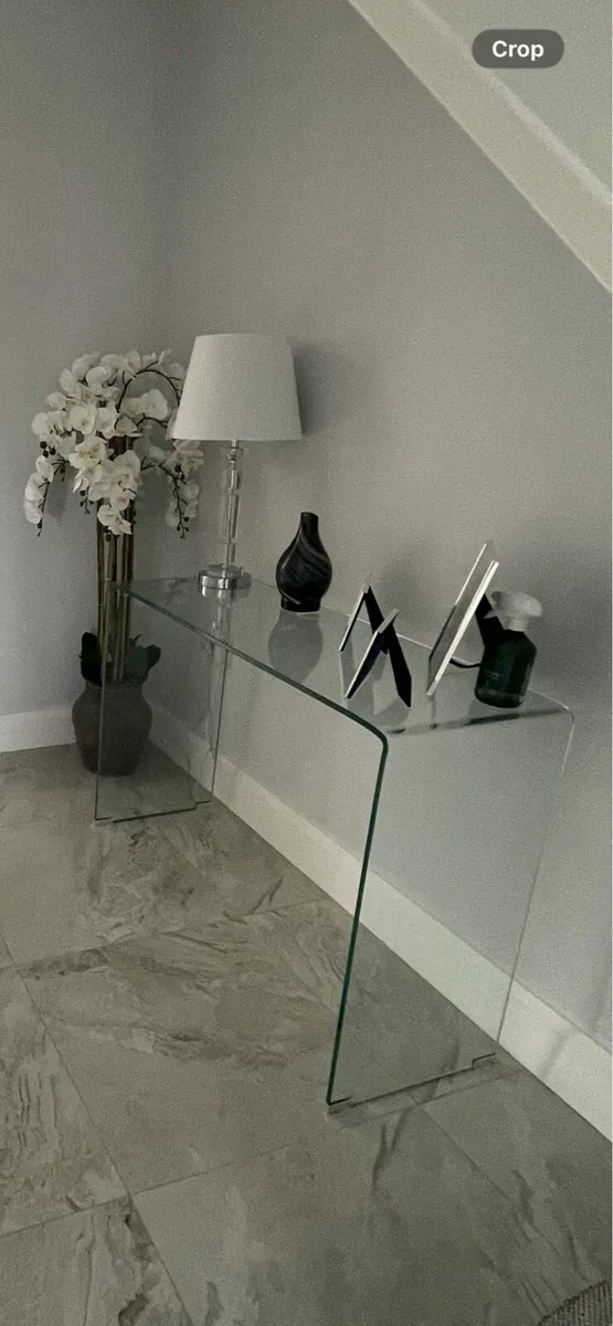 Amalfi Style 12mm Bent Glass Console Table - Image 3