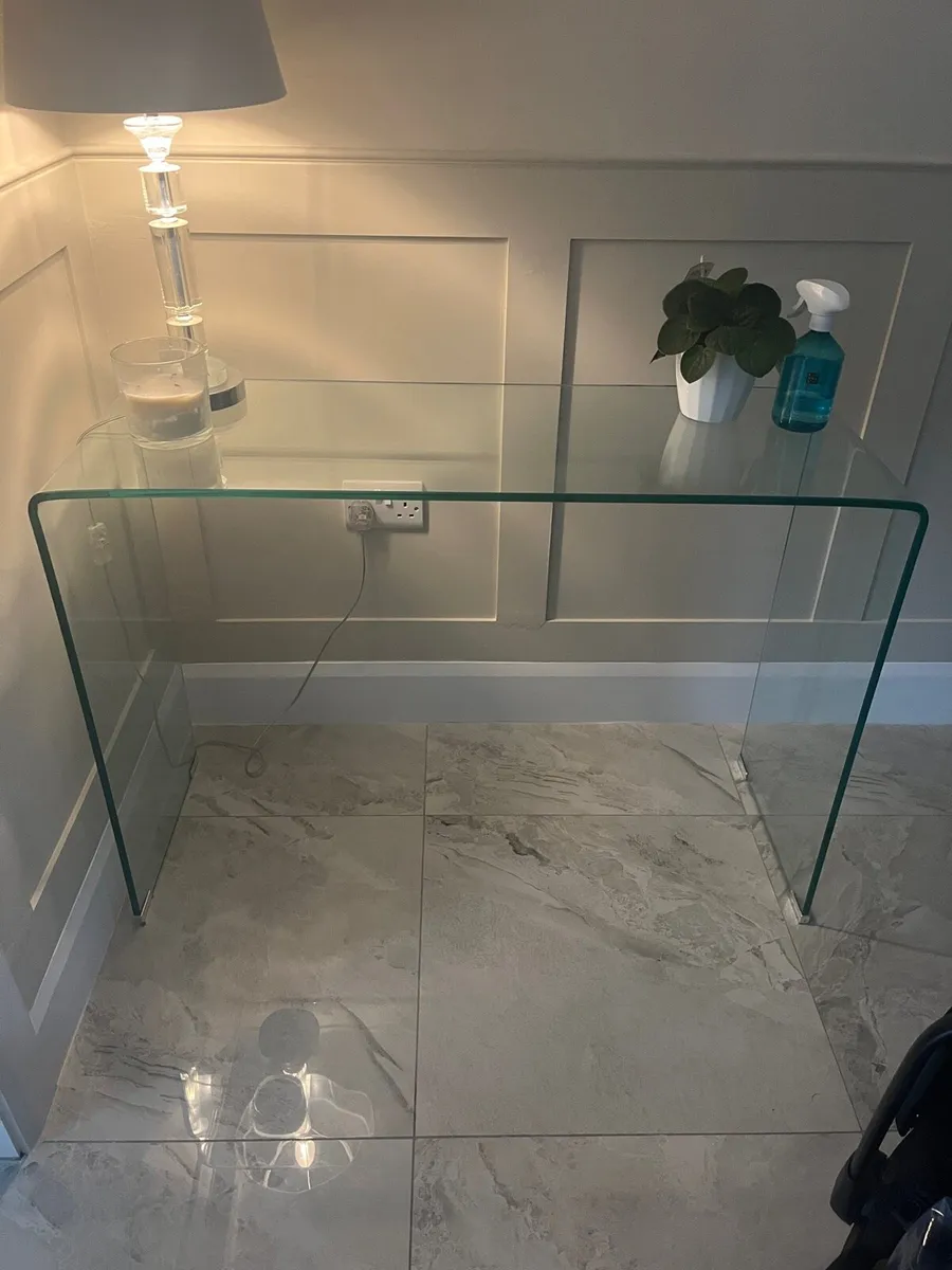 Amalfi Style 12mm Bent Glass Console Table - Image 1
