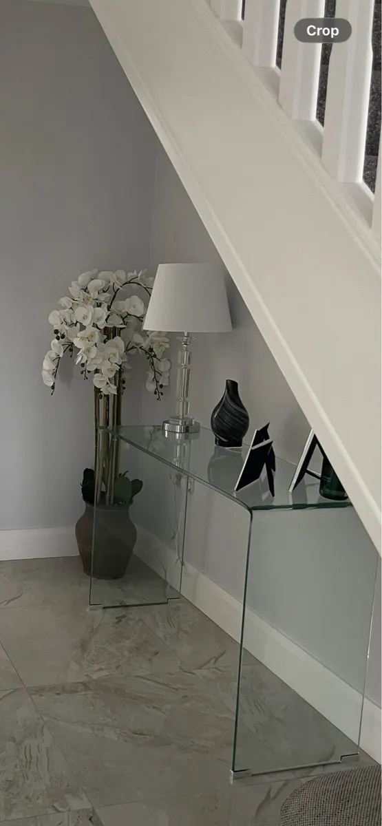 Amalfi Style 12mm Bent Glass Console Table - Image 2