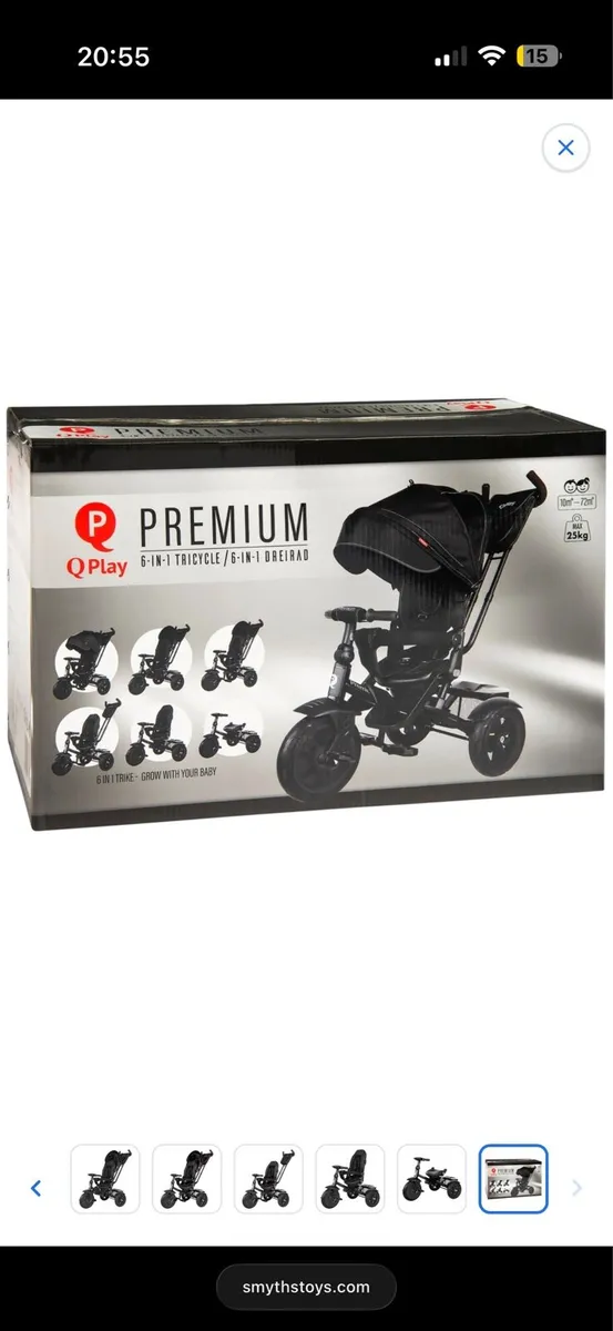 QPlay Premium 6-in-1 Trike Black - Image 2