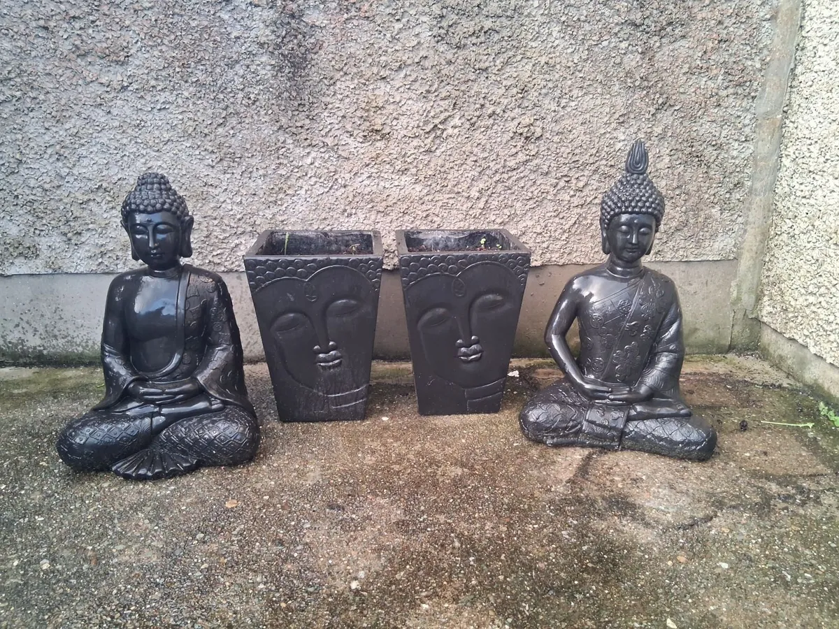 Buddha statues and Buddha planters - Image 1