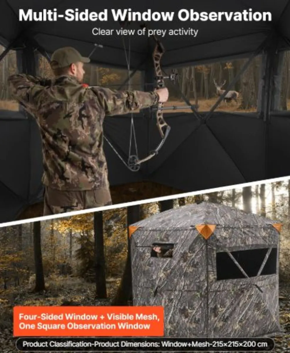 Hunting Blind, 6-7 Person Ground Blinds with Carry - Image 2