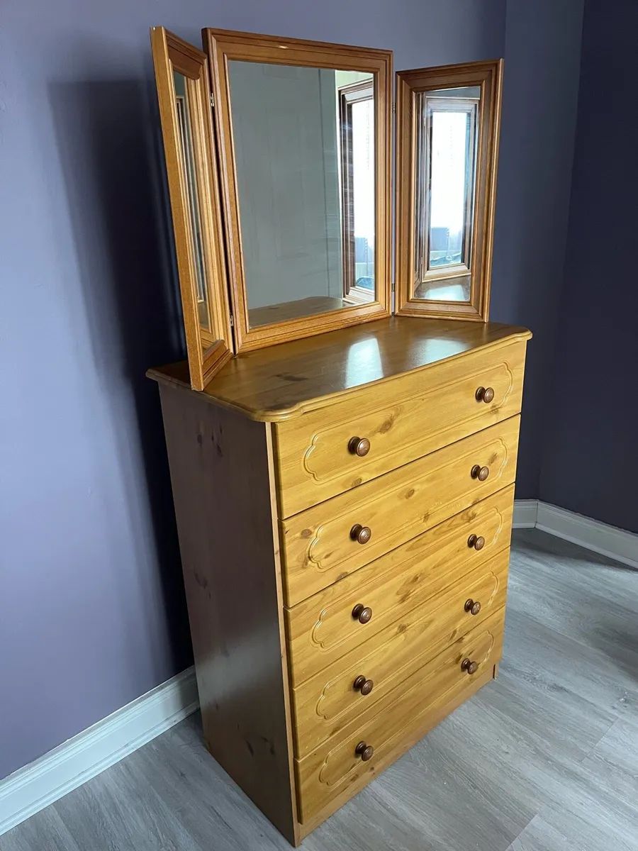 Chest of Drawers and Mirror - Image 1